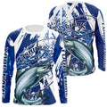 Custom Blue Camo Chinook King Salmon Saltwater Fishing Long Sleeve Performance Fishing