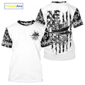 Custom Gray Camo Patriotic Saltwater Long Sleeve Hooded Fishing, Deepsea Fishing
