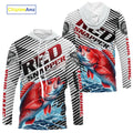 Custom Red Snapper Fishing, Red Snapper Long Sleeve Hooded Performance Fishing