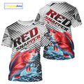 Custom Red Snapper Fishing, Red Snapper Long Sleeve Hooded Performance Fishing