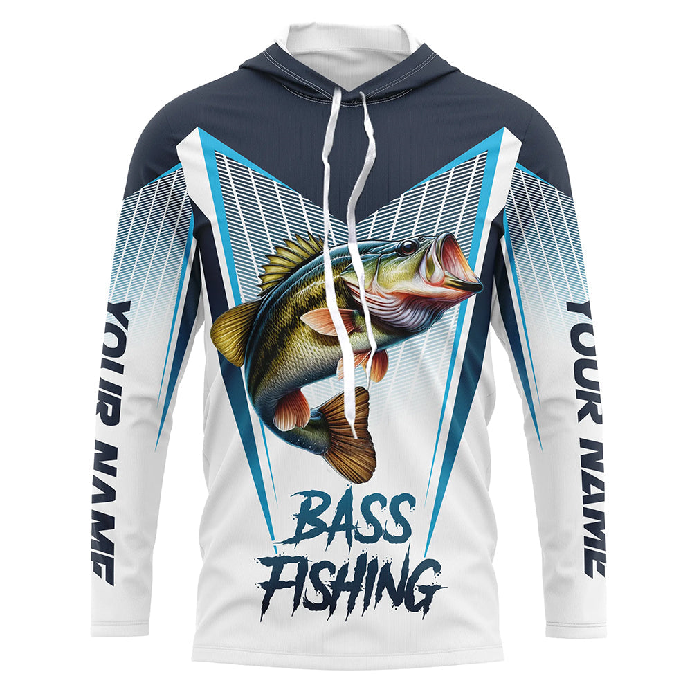 Personalized Largemouth Bass fishing Tournament Long Sleeve Fishing, Bass Fishing | Blue NQS9224