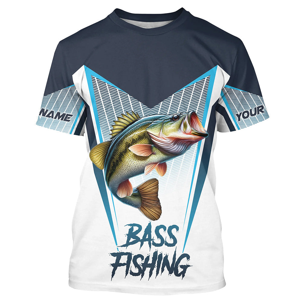 Personalized Largemouth Bass fishing Tournament Long Sleeve Fishing, Bass Fishing | Blue NQS9224