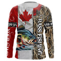 Bass Fishing Canada Flag Camo Custom name All over print - personalized fishing gifts NQS541