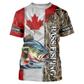 Bass Fishing Canada Flag Camo Custom name All over print - personalized fishing gifts NQS541