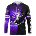 Bass Fishing tattoo purple galaxy black Custom performance UV protection long sleeve fishing NQS5400