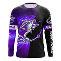 Bass Fishing tattoo purple galaxy black Custom performance UV protection long sleeve fishing NQS5400