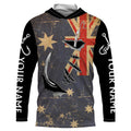 Custom fishing Australia Flag Fishing Fish Hook fish on UV protection custom fishing apparel NQS3174