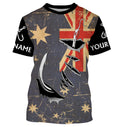 Custom fishing Australia Flag Fishing Fish Hook fish on UV protection custom fishing apparel NQS3174