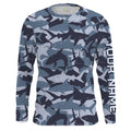 Shark fishing camo UV protection customize name long sleeves fishing UPF 30+, fishing, women, kid NQS2190