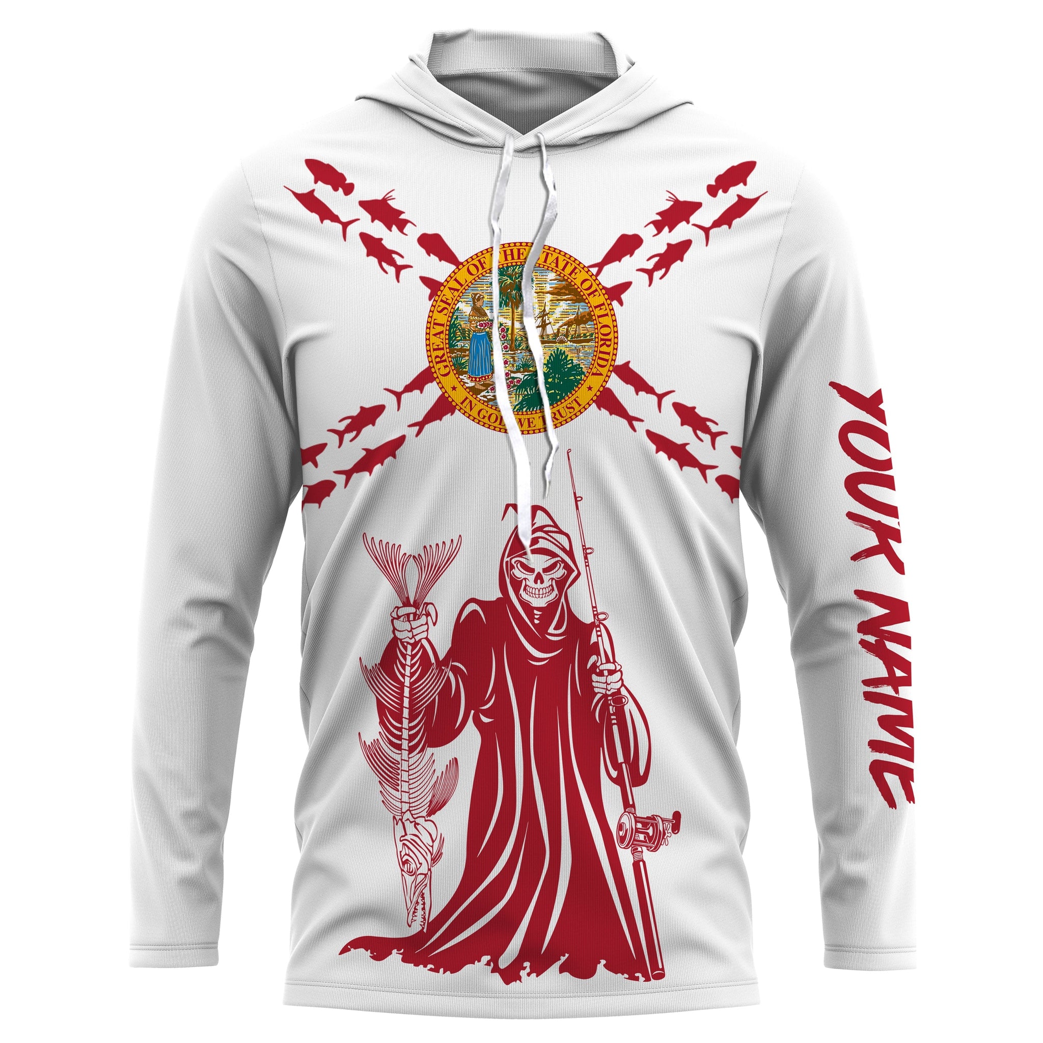 Fishing Fish reaper Custom Florida Flag Fishing, Florida Long Sleeve performance Fishing Fishing gifts - NQS2795