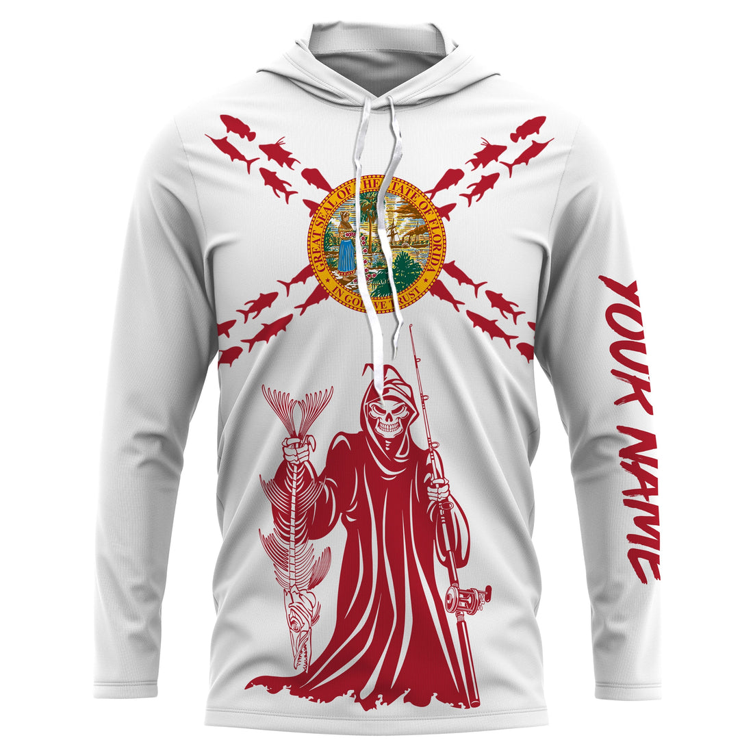 Fishing Fish reaper Custom Florida Flag Fishing, Florida Long Sleeve performance Fishing Fishing gifts - NQS2795