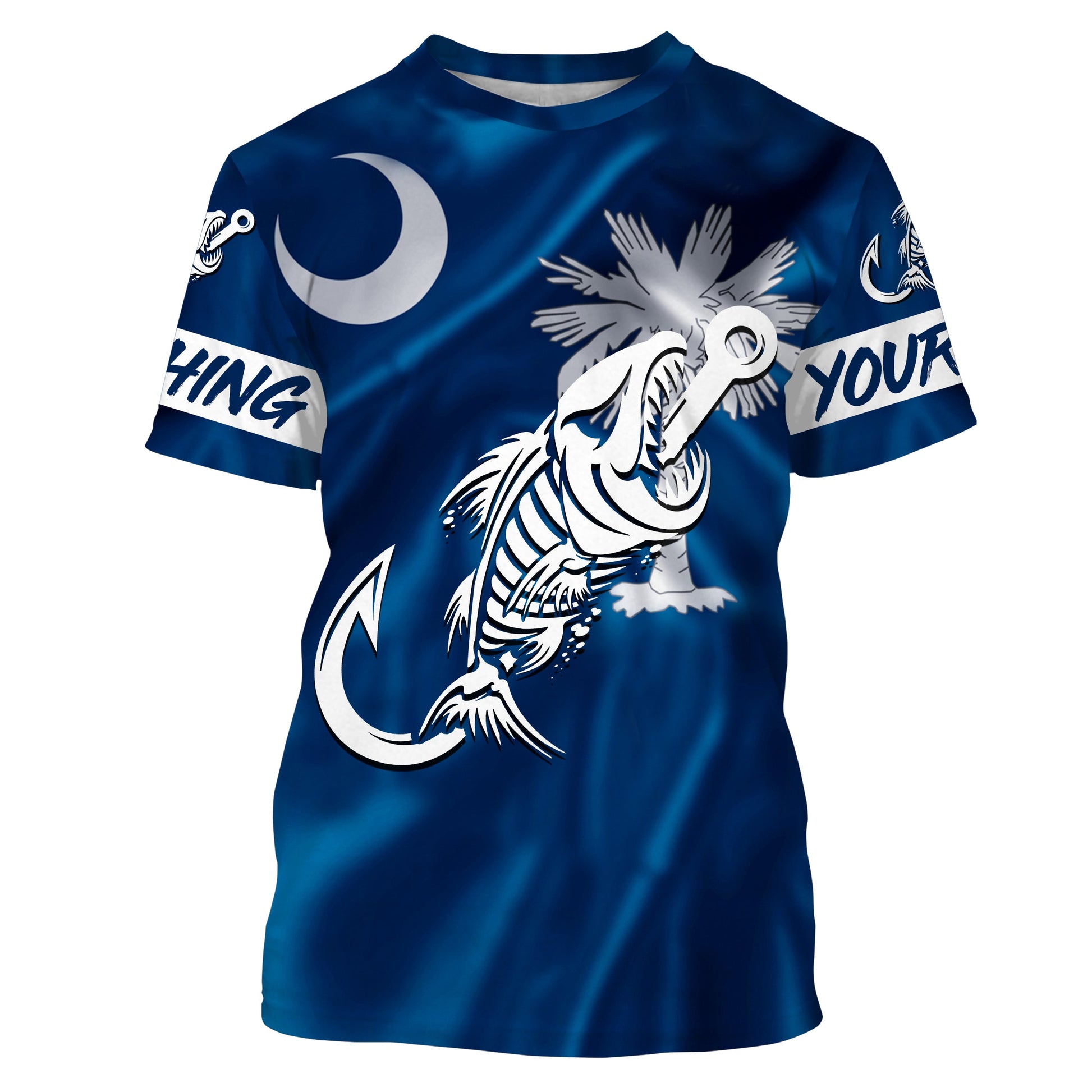 SC Fishing Custom South Carolina Flag Fish hook skull Custom Name sun protection custom fishing NQS3296