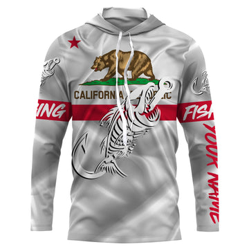 CA Fishing 3D Fish Hook California Flag Fish skull Custom Name sun protection custom fishing NQS3297