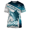 Personalized Sailfish Fishing blue water sea camo, Long Sleeve Fishing tournament NQS3722