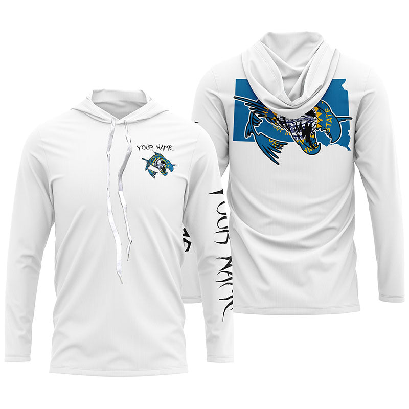 South Dakota fishing fish reaper skull custom name sun protection long sleeve fishing NQS3892