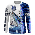 Wahoo fishing scales custom sun protection long sleeve fishing, Wahoo saltwater fishing NQS4100