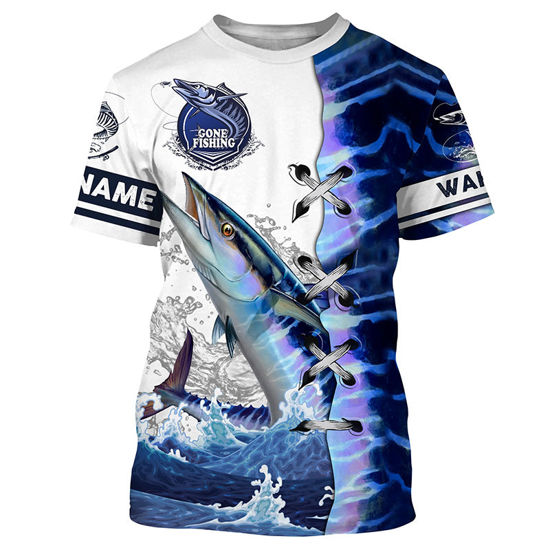 Wahoo fishing scales custom sun protection long sleeve fishing, Wahoo saltwater fishing NQS4100