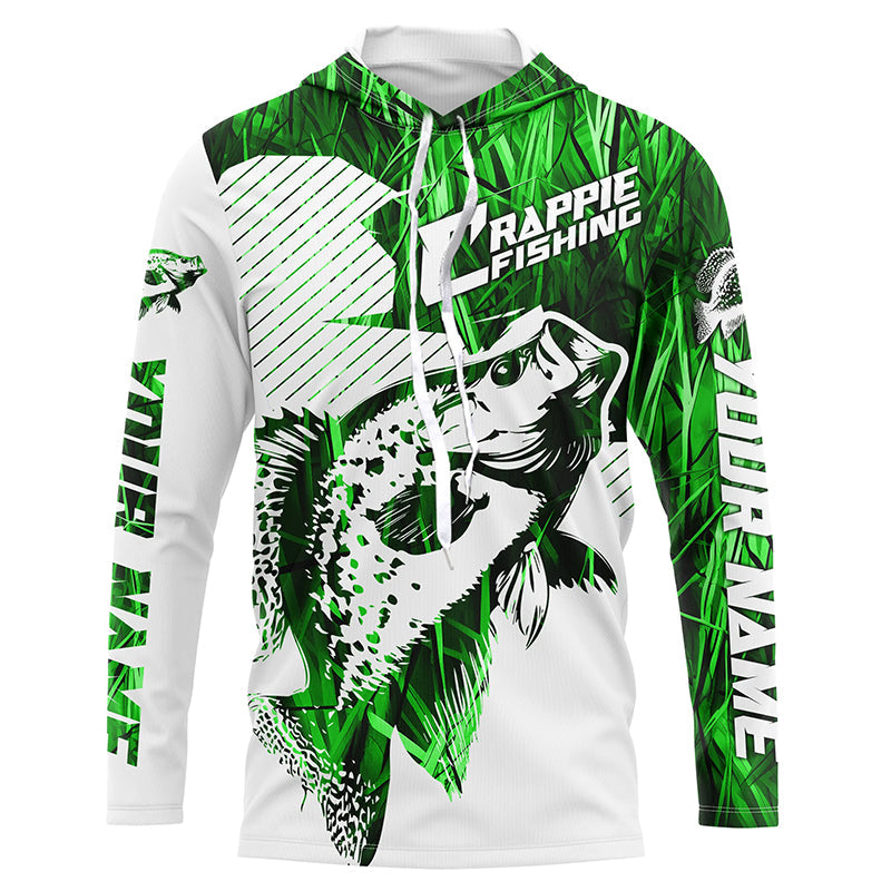 Crappie Fishing Long Sleeve Tournament Fishing, Custom Crappie Fishing |Green Camo