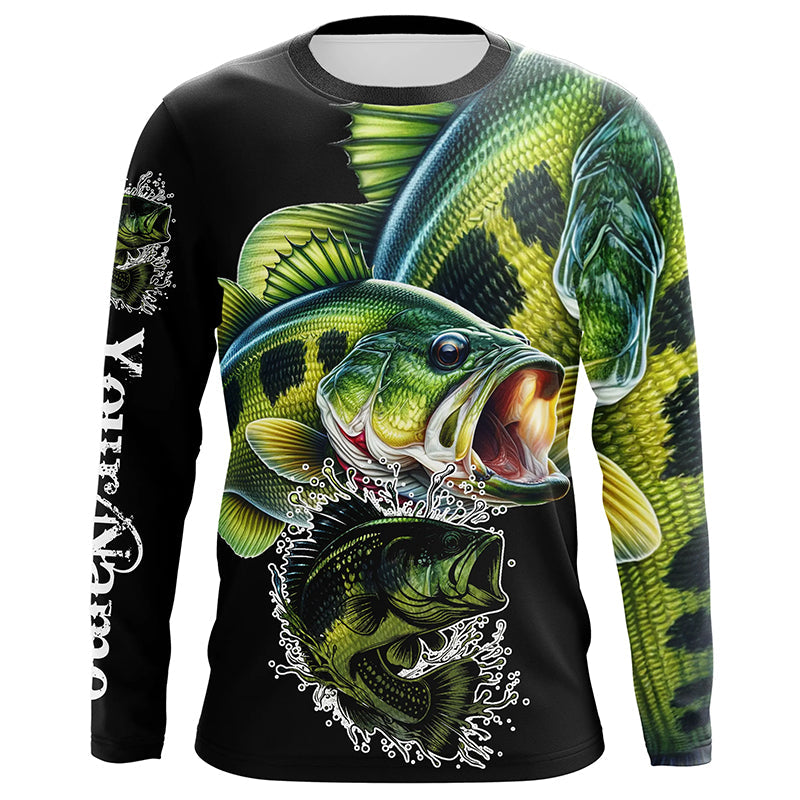 Largemouth Bass Fishing Customize Name long sleeves fishing NQS1795