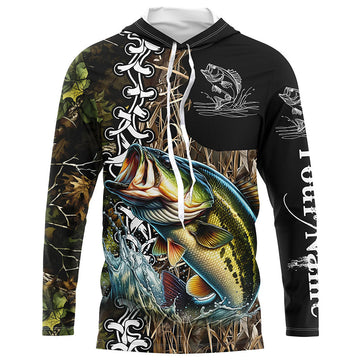Largemouth bass Fishing Camo Customize Name 3D All Over print personalized fishing apparel NQS441