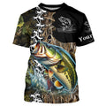 Largemouth bass Fishing Camo Customize Name 3D All Over print personalized fishing apparel NQS441