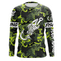 Green Camo fishing Fish hook skull Custom Name sun protection long sleeve fishing NQS3905