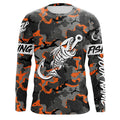 Orange Camo fishing Fish hook skull Custom Name sun protection long sleeve fishing NQS3907