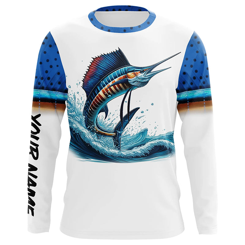 Sailfish Fishing Scales Custom long sleeve Fishing, personalized Sailfish fishing apparel NQS579