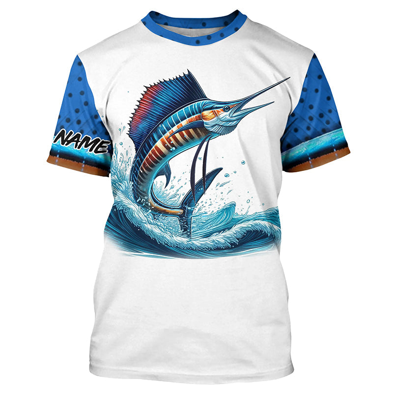 Sailfish Fishing Scales Custom long sleeve Fishing, personalized Sailfish fishing apparel NQS579
