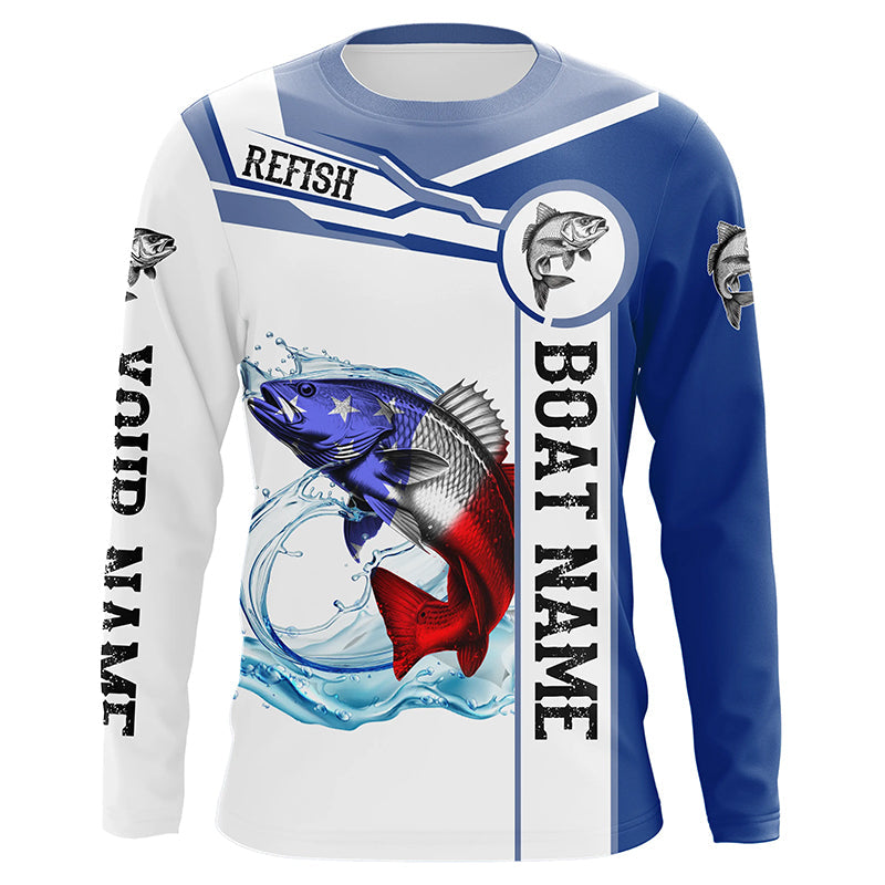 Redfish puppy drum Fishing American Flag Custom name and boat name performance Patriotic Fishing NQS2362