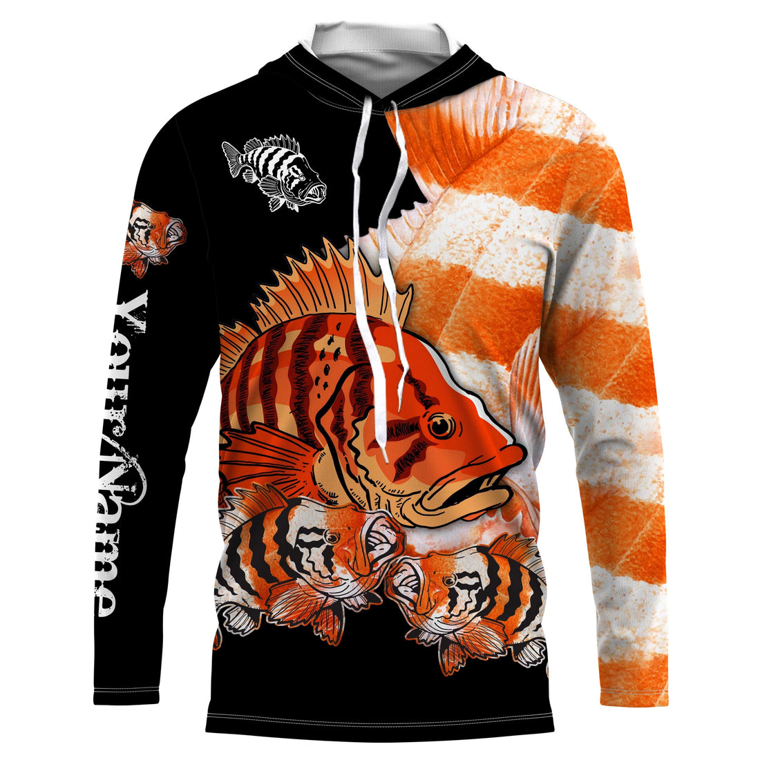 Rockfish Fishing Customize Name UV protection quick dry UPF 30+ long sleeves fishing, rockfish NQS2489