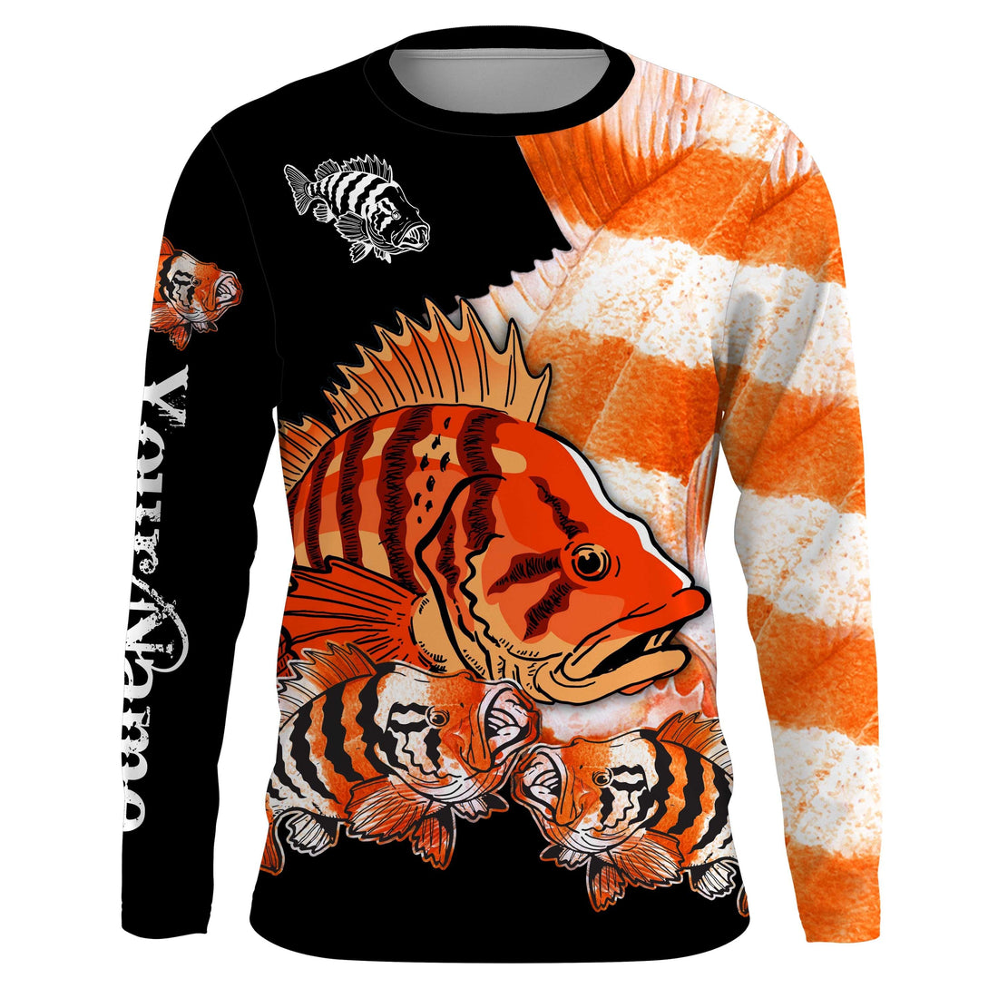 Rockfish Fishing Customize Name UV protection quick dry UPF 30+ long sleeves fishing, rockfish NQS2489