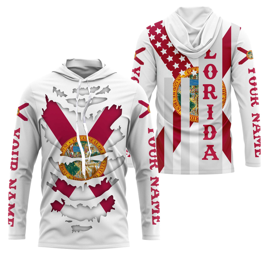 Custom Florida Flag, Patriot Long Sleeve Performance UV Protection Upf 30+ NQS2493