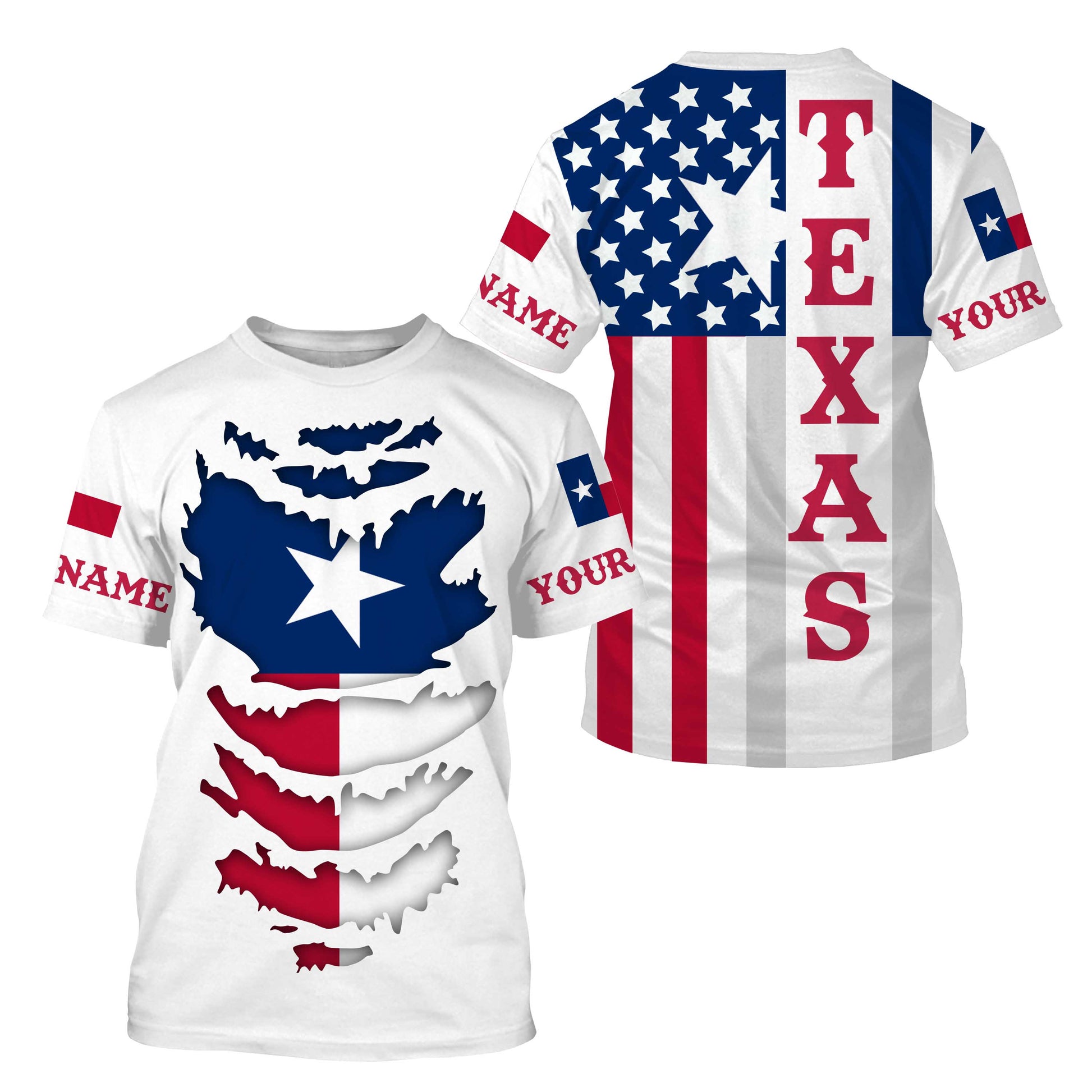 Custom Texas Flag, Texas state flag Patriot Long Sleeve Performance UV Protection Upf 30+ NQS2494