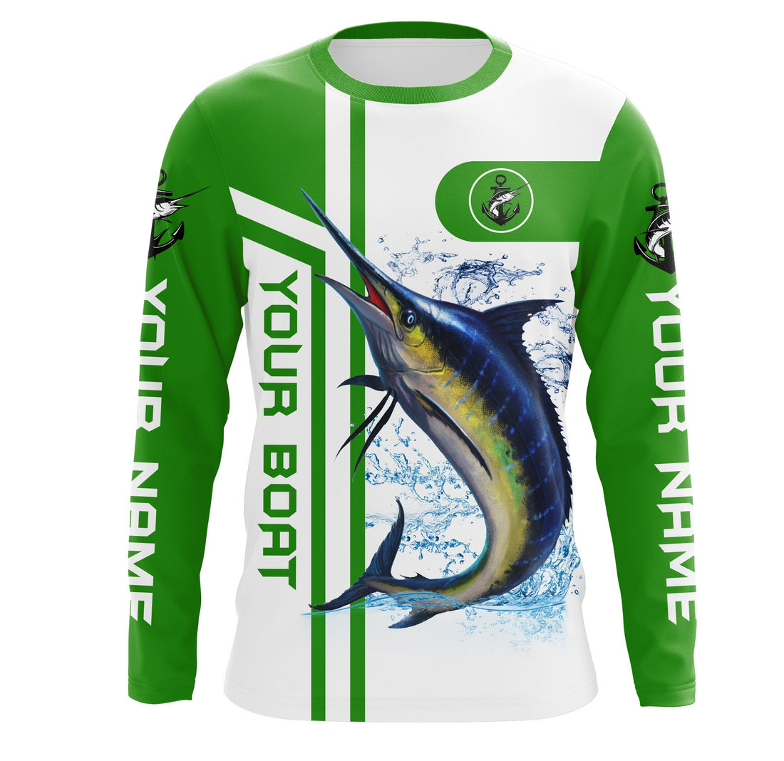 Marlin fishing Customize name and boat name fishing, custom fishing apparel | Green - NQS3203