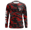 Bass fishing Red camouflage Custom fishing - Custom camo fishing apparel NQS3212