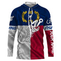 NC Fishing Custom North Carolina Flag Fish hook skull Custom Name sun protection custom fishing NQS3305