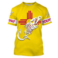NM Fishing Custom New Mexico Flag Fish hook skull Custom Name sun protection custom fishing NQS3309