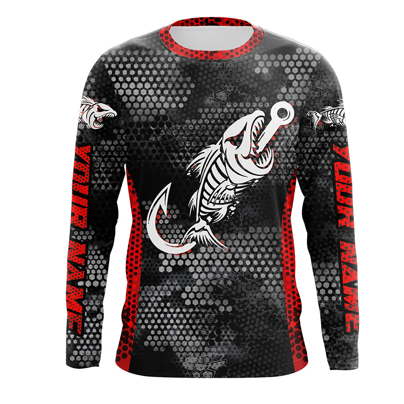Fish reaper skull fish hook custom name sun protection long sleeve fishing, fishing gifts NQS4329