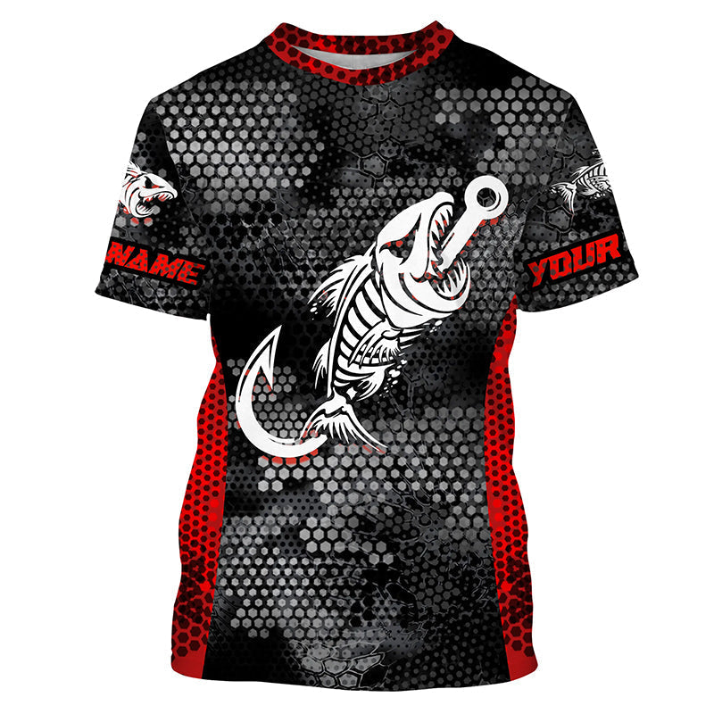 Fish reaper skull fish hook custom name sun protection long sleeve fishing, fishing gifts NQS4329