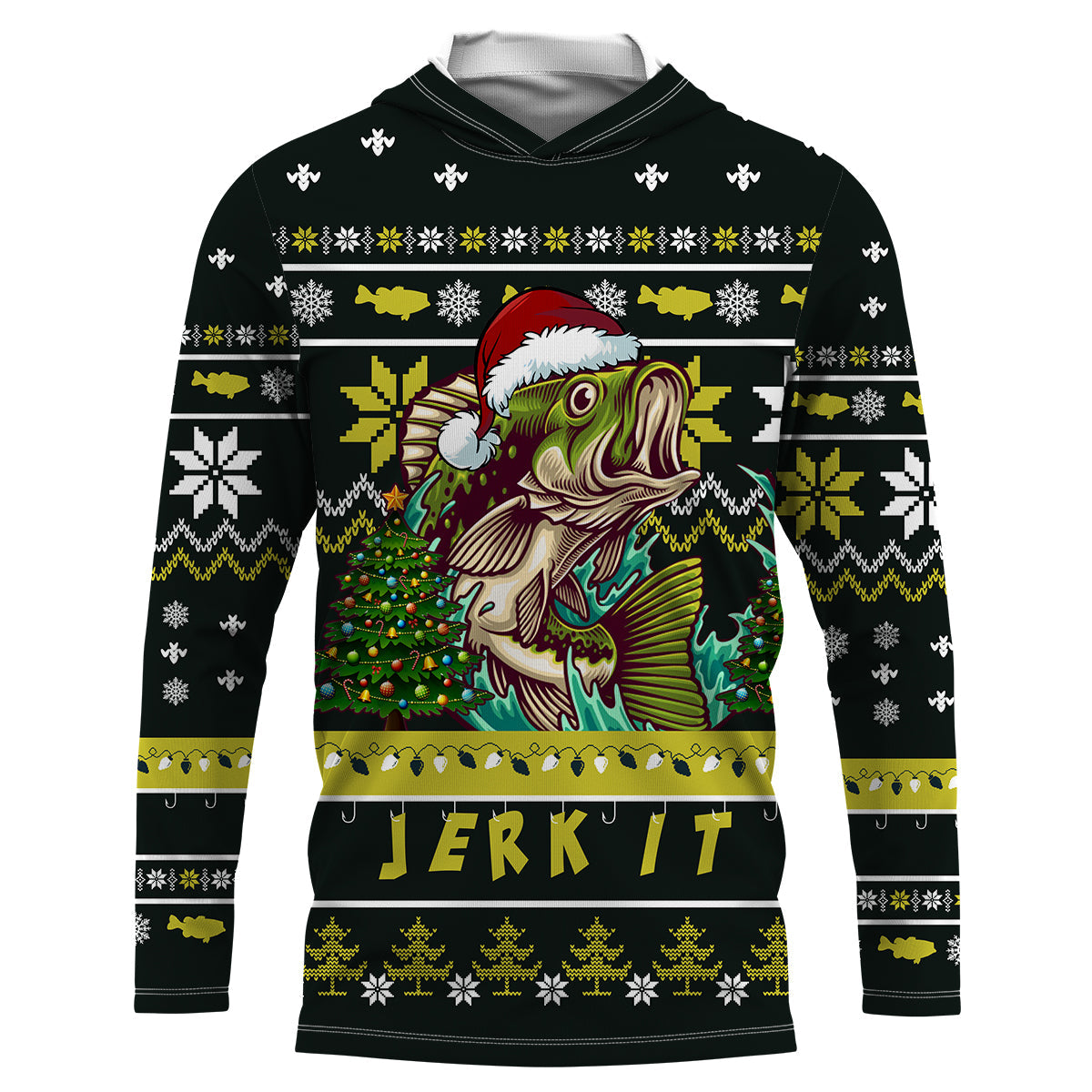 Funny ugly Christmas Bass fishing Performance Long Sleeve Fishing NQS1000