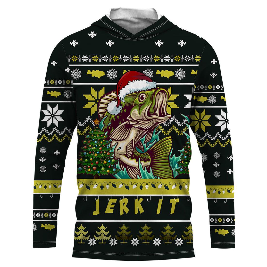 Funny ugly Christmas Bass fishing Performance Long Sleeve Fishing NQS1000