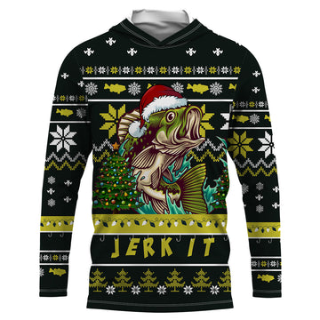 Funny ugly Christmas Bass fishing Performance Long Sleeve Fishing NQS1000