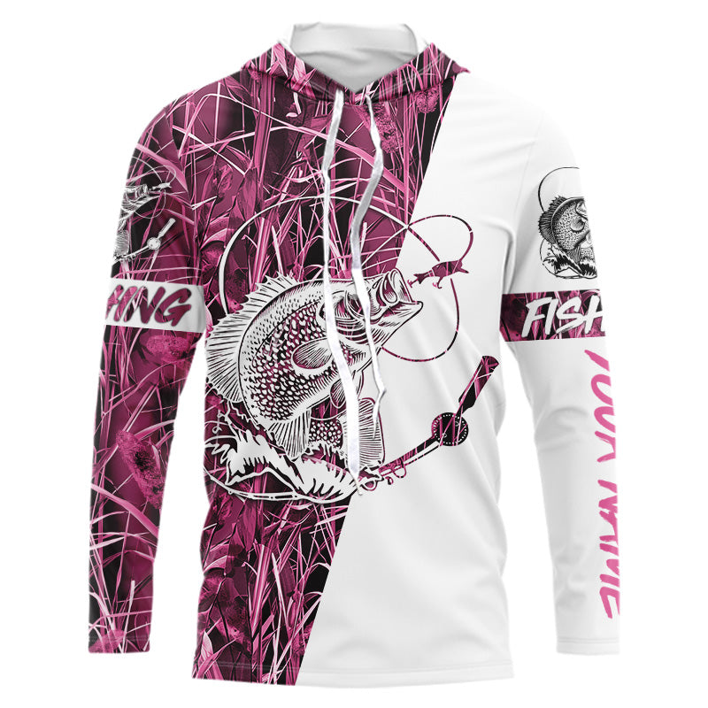 Crappie Fishing Pink Camo Custom Name 3D All Over Printed Personalized Fishing gifts NQS347