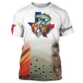 Texas Slam Redfish, Speckled Trout, Flounder fishing Texas Flag custom name 3D Fishing NQS466