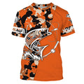 Custom Name striped bass fishing tattoos Camouflage Orange Performance Fishing, Striper Fishing NQS2507