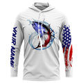 Tuna fishing American flag patriotic Custom Name UV protection UPF 30+ fishing NQS2964