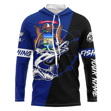 Michigan walleye fishing Custom Name UV protection UPF 30+ fishing, custom fishing apparel NQS3061