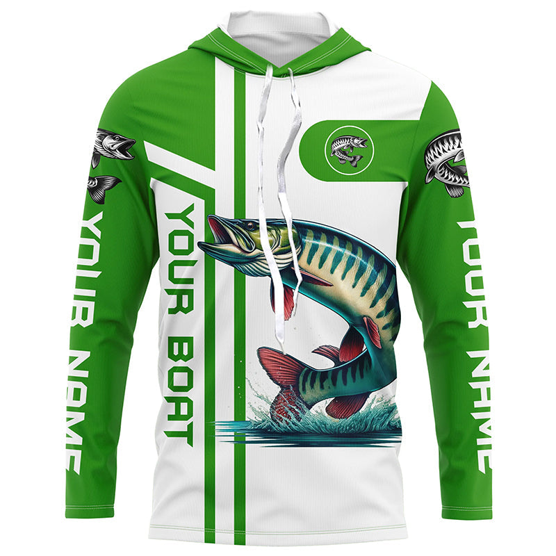 Musky fishing Customize name and boat name fishing, women, Muskie fishing apparel NQS5961