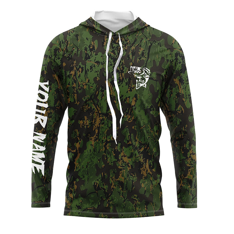 Bass fishing green camouflage Custom fishing - Custom camo fishing apparel NQS4933